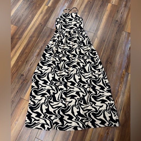 Together Black and Cream Patterned Maxi Dress - Picture 1 of 4